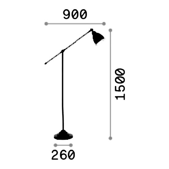 Ideal lux newton lampada da terra orientabile e27 150cm per soggiorno industriale nichel