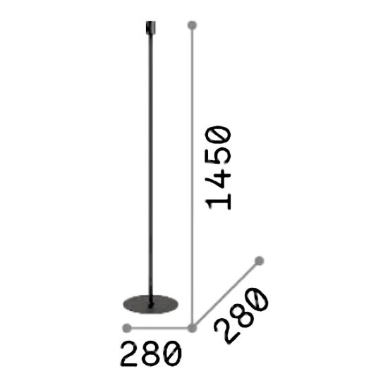 Ideal lux set up montatura per piantana e27 145cm ottone senza paralume