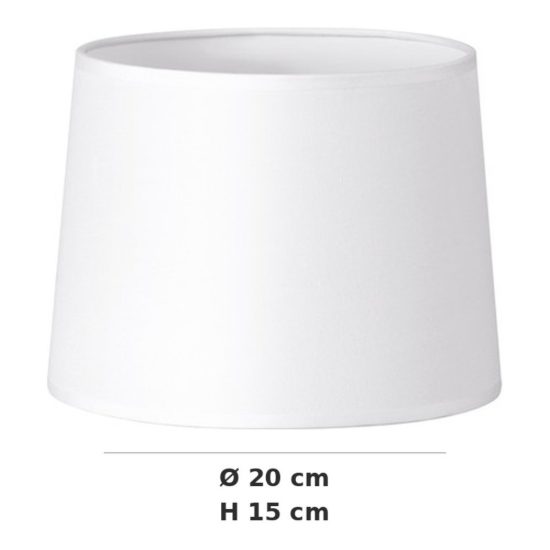 Ideal lux set up paralume conico in tessuto 20x15cm bianco