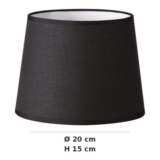 Ideal lux set up paralume conico in tessuto 20x15cm nero