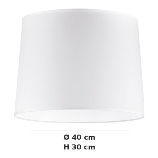 Ideal lux set up paralume conico in tessuto 40x30cm bianco
