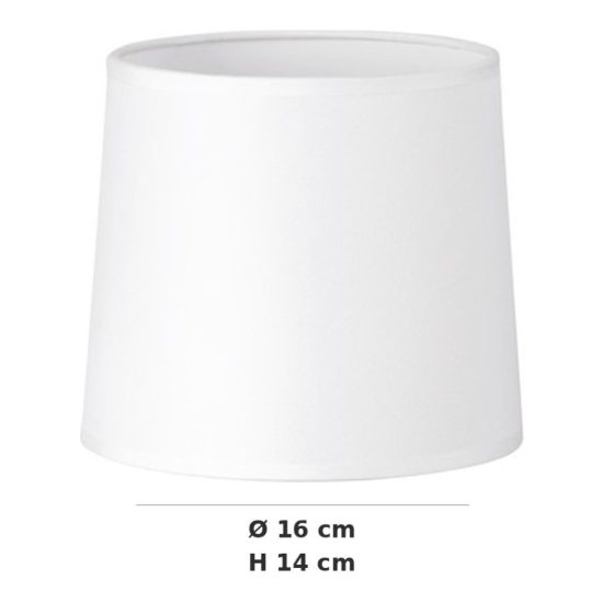 Ideal lux set up paralume conico in tessuto 16x14cm bianco
