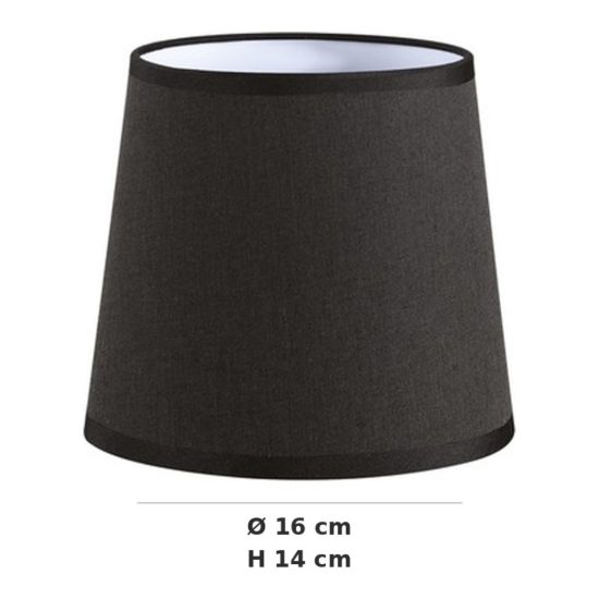 Ideal lux set up paralume conico in tessuto 16x14cm nero