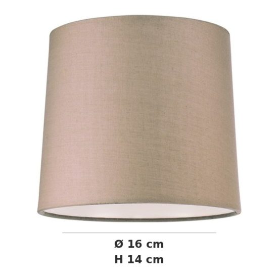 Ideal lux set up paralume conico in tessuto 16x14cm tortora