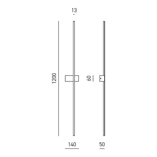 Gea luce cynara applique da parete per soggiorno led 25w 3000k moderna lineare titanio