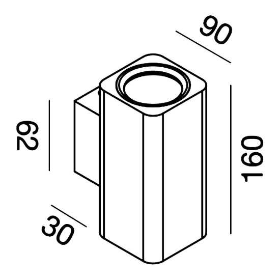 Gea luce gap 540 applique da parete per soggiorno moderna rettangolare bianco satinato