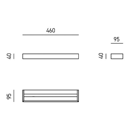 Gea luce gap 550 applique da parete per soggiorno led 20w 3000k moderna lineare bianca