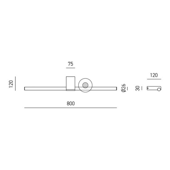 Gea luce gap 560 applique da parete per bagno led 24w 3000k moderna lineare bianca