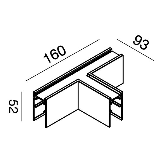 Gea luce gbigtb2 giunzione a t per binario magnetico 48v da superficie nero