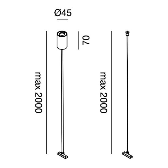 Gea luce gbis10 kit di sospensione con rosone per binario magnetico 48v bianco satinato