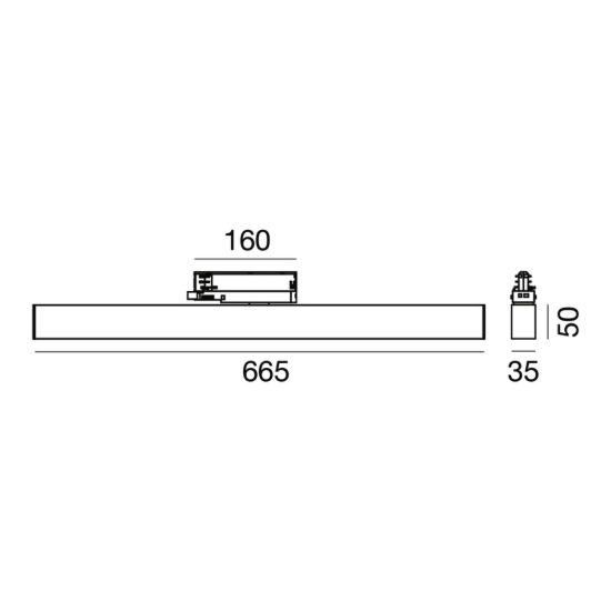 Gea luce gfa1760c faretto per binario trifase led 24w 3000k orientabile antiabbaglio lineare nero