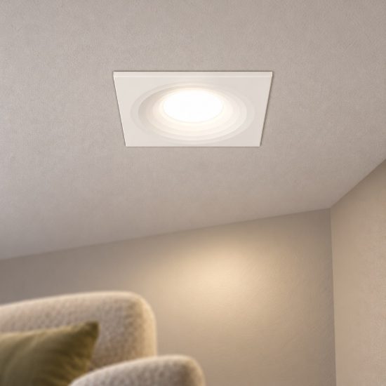Gea luce gfa180 faretto da incasso per cartongesso per cucina moderno quadrato bianco