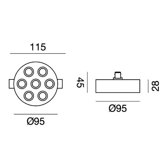 Gea luce gfa1890 faretto per binario magnetico led 8w 3000k antiabbaglio rotondo champagne