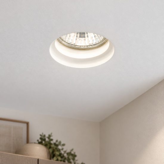 Gea luce bianca faretto piccolo da incasso per cartongesso per cucina rotondo in gesso bianco