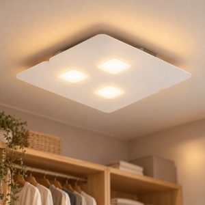 Gea luce giselle plafoniera piccola moderna quadrata bianca