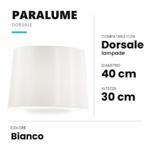 Ideal lux dorsale paralume rivestito in tessuto 40x30cm bianco