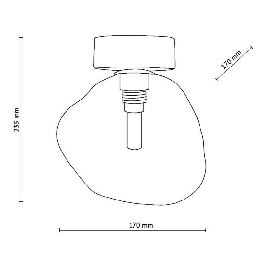 Lampada da soffitto tortora plafoniera sfera vetro design cognac