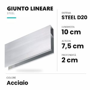 Ideal lux steel giunto lineare 10cm per sistema lineare a sospensione acciaio