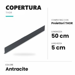 Ideal lux thor copertura 50cm per faretti lineari da esterno antracite