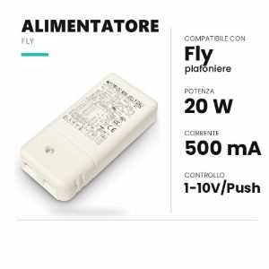 Ideal lux fly alimentatore dimmerabile 1-10v/push 20w 500ma per plafoniere 35cm