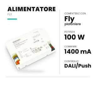 Ideal lux fly alimentatore dimmerabile dali/push 100w 1400ma per plafoniere 90cm