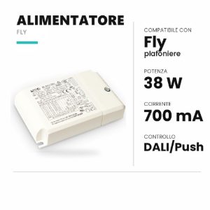 Ideal lux fly alimentatore dimmerabile dali/push 38w 700ma per plafoniere 45cm