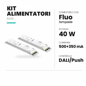 Ideal lux fluo kit alimentatori dali/push 500+350ma per lampade a doppia emissione 120cm