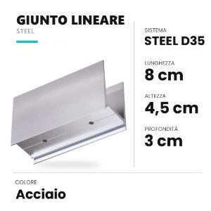 Ideal lux steel giunto lineare 8cm per sistema lineare acciaio