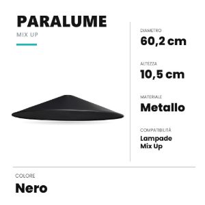 Ideal lux mix up paralume conico grande nero