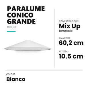 Ideal lux mix up paralume conico grande bianco