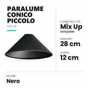 Ideal lux mix up paralume conico piccolo nero
