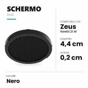Ideal lux zeus schermo a nido d'ape per faretti da incasso 21w nero