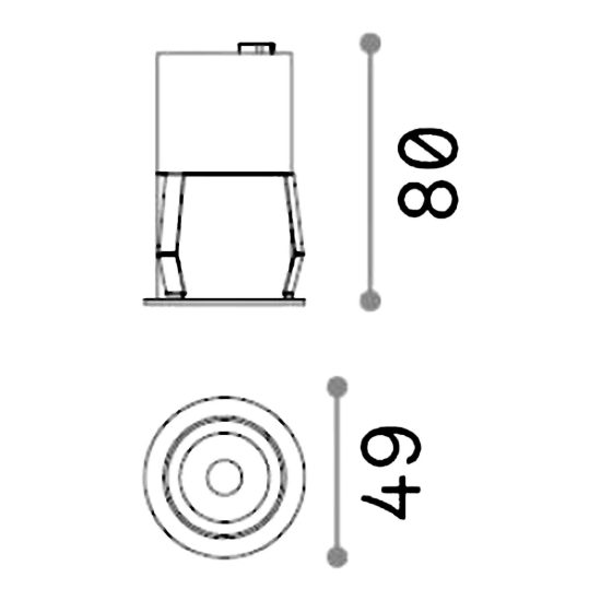 Ideal lux quark faretto da incasso per cartongesso led 9w 3000k foro 4,5cm rotondo bianco