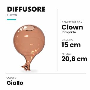 Ideal lux clown diffusore in vetro giallo