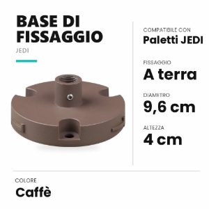 Ideal lux jedi base di fissaggio a picchetto per paletti da esterno caffè