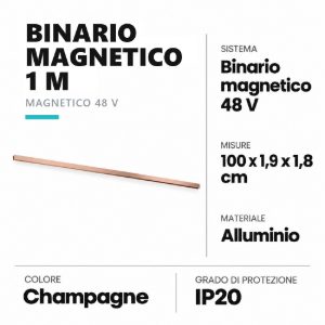 Binario magnetico 48v 1 m champagne