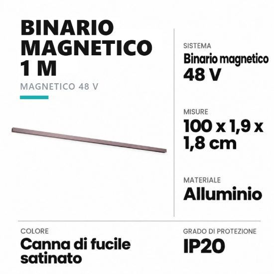 Binario magnetico 48v 1 m canna di fucile