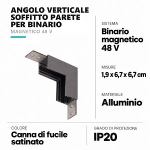 Angolo verticale soffitto parete per binario magnetico 48v canna di fucile