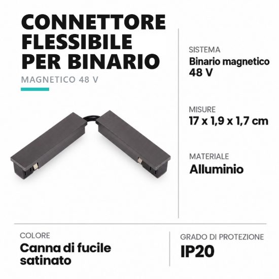 Connettore flessibile per binario magnetico 48v canna di fucile