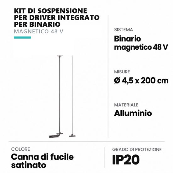 Kit di sospensione per driver integrato per binario magnetico 48v canna di fucile