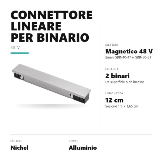 Gea luce gbic42 connettore lineare per binario magnetico 48v nichel