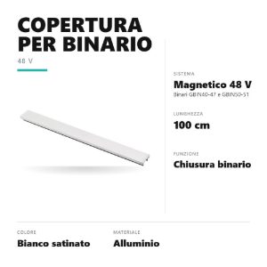 Gea luce gbico01 copertura di chiusura per binario magnetico 48v 1 m bianco satinato