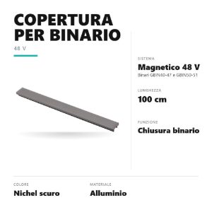 Gea luce gbico01 copertura di chiusura per binario magnetico 48v 1 m nichel scuro