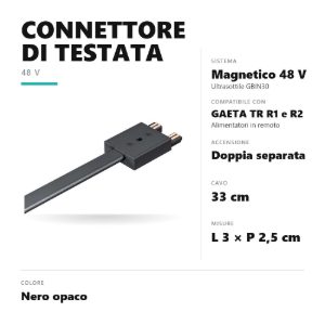 Gea luce gbigr1 connettore di alimentazione in remoto per binario magnetico 48v ultrasottile nero
