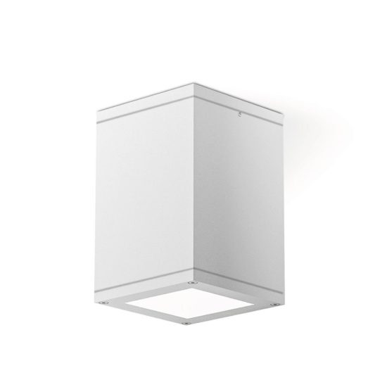 Gea luce amon faretto da soffitto da esterno quadrato bianco e27 ip65