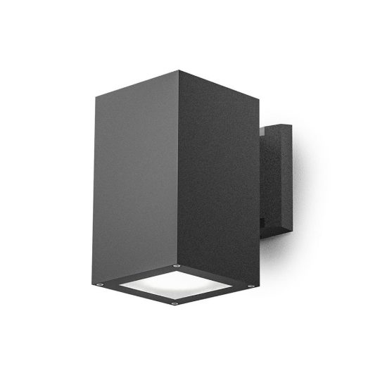 Gea luce amon applique da esterno rettangolare monoemissione grigio antracite e27 ip65
