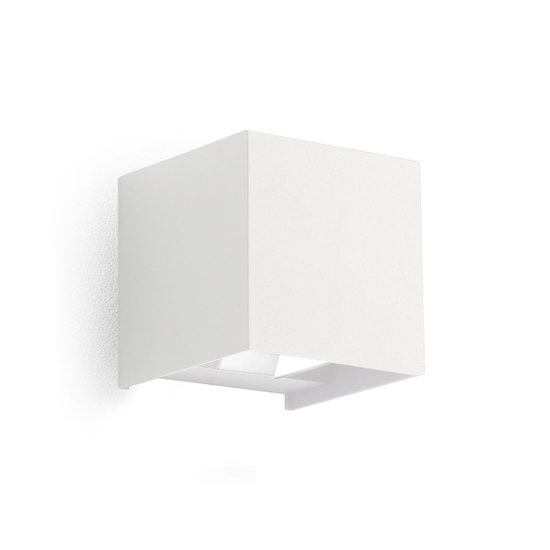 Gea luce ges1020 applique da esterno quadrata biemissione bianca led 2x5w cct 3000-5500k ip65