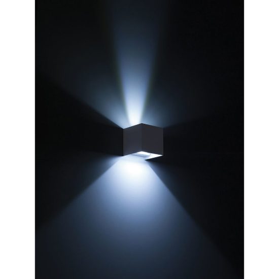 Gea luce ges1020 applique da esterno quadrata biemissione bianca led 2x10w cct 3000-5500k ip65