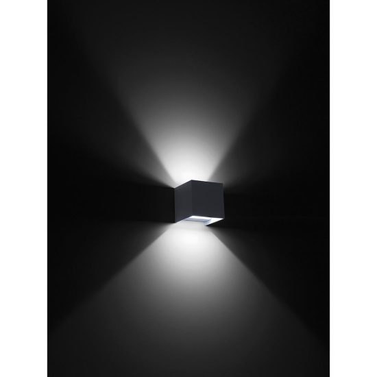 Gea luce ges1020 applique da esterno quadrata biemissione antracite led 2x10w cct 3000-5500k ip65