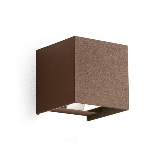 Gea luce ges1020 applique da esterno quadrata biemissione marrone led 2x10w cct 3000-5500k ip65